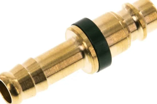 Kupplungsstecker (NW7,2) 9 (3/8")mm Schlauch, grün, Kreis Ø 12,5 mm