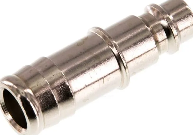 Kupplungsstecker (NW7,2) 13 (1/2")mm Schlauch, Messing vernickelt