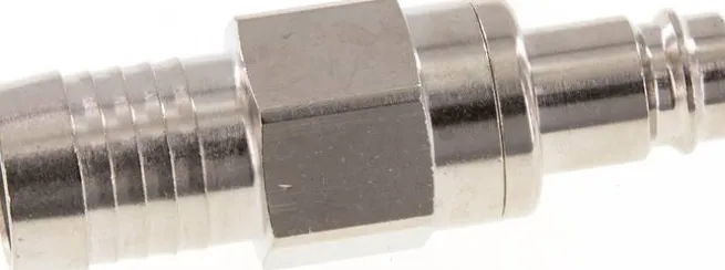 Kupplungsstecker (NW10) 19 (3/4")mm Schlauch, Messing vernickelt, beidseitig absperrend