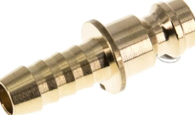 Kupplungsstecker (NW5) 6 (1/4")mm Schlauch, Messing, D= 6 mm