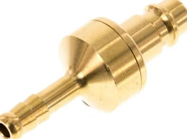Kupplungsstecker (NW7,2) 6 (1/4")mm Schlauch, Messing, beidseitig absperrend