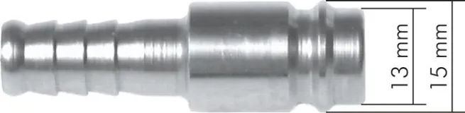 Kupplungsstecker (NW10) 9 (3/8")mm Schlauch, Stahl gehärtet & vernickelt