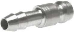 Kupplungsstecker (NW5) 6 (1/4")mm Schlauch, Messing vernickelt, beidseitig absperrend
