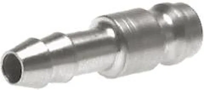 Kupplungsstecker (NW5) 4mm Schlauch, Messing vernickelt