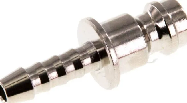 Kupplungsstecker (NW5) 4mm Schlauch, Messing vernickelt