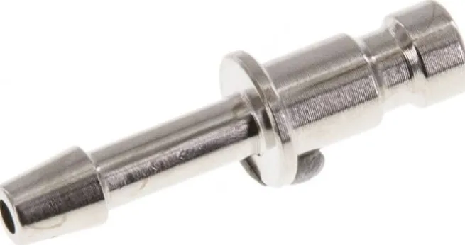 Kupplungsstecker (NW2,7) 3mm Schlauch, Messing vernickelt
