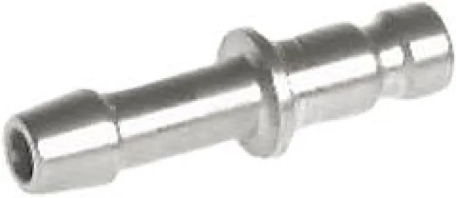 Kupplungsstecker (NW2,7) 3mm Schlauch, Messing vernickelt