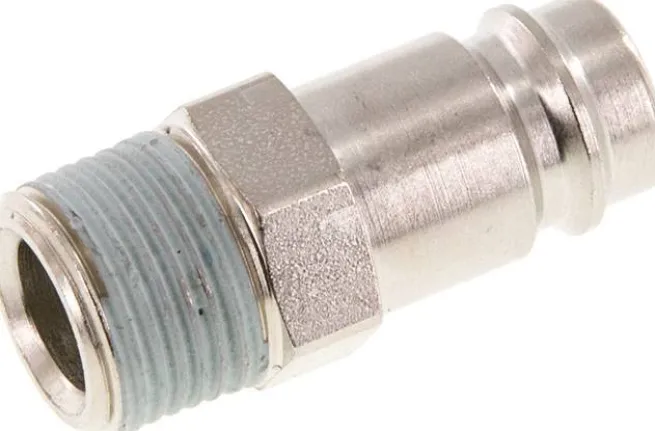 Kupplungsstecker (NW10) R 3/8"(AG), Stahl gehärtet & vernickelt