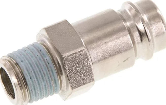 Kupplungsstecker (NW10) R 1/4"(AG), Stahl gehärtet & vernickelt