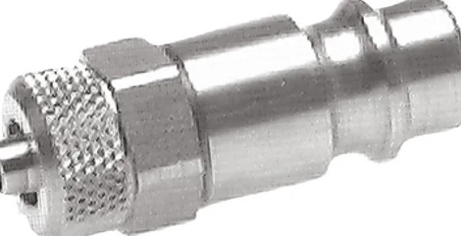 Kupplungsstecker (NW7,2) 10x8mm Schlauch, Messing vernickelt