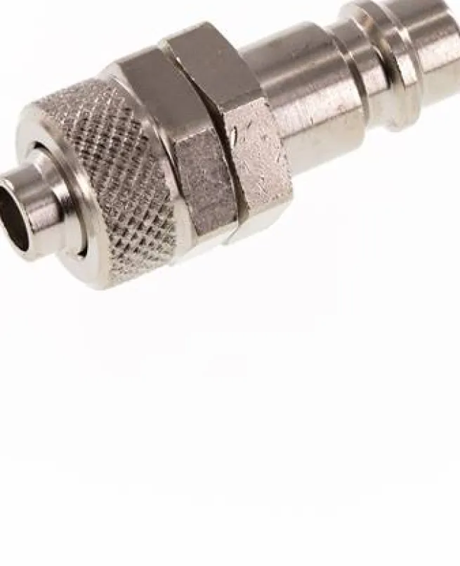 Kupplungsstecker (NW7,2) 10x8mm Schlauch, Messing vernickelt