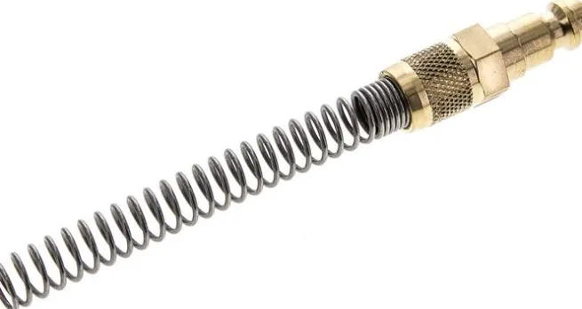 Kupplungsstecker (NW5) 6x4mm Schlauch m. Knickschutz, Messing
