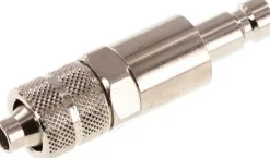 Kupplungsstecker (NW2,7) 6x4mm Schlauch, Messing vernickelt, beidseitig absperrend
