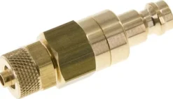 Kupplungsstecker (NW5) 6x4mm Schlauch, Messing, beidseitig absperrend, Messing