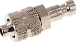 Kupplungsstecker (NW2,7) 6x4mm Schlauch, Messing vernickelt