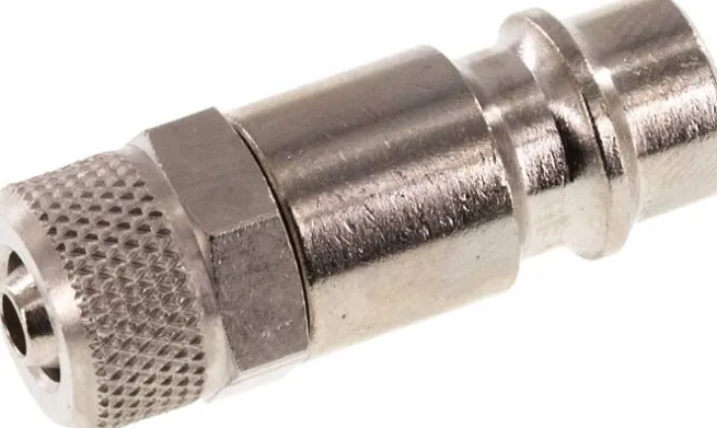 Kupplungsstecker (NW7,2) 6x4mm Schlauch, Messing vernickelt