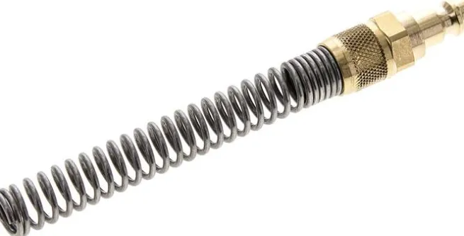 Kupplungsstecker (NW5) 8x6mm Schlauch m. Knickschutz, Messing