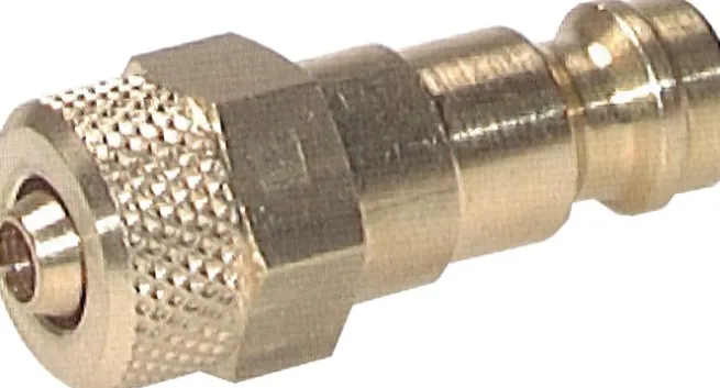 Kupplungsstecker (NW5) 8x6mm Schlauch, Messing, beidseitig absperrend