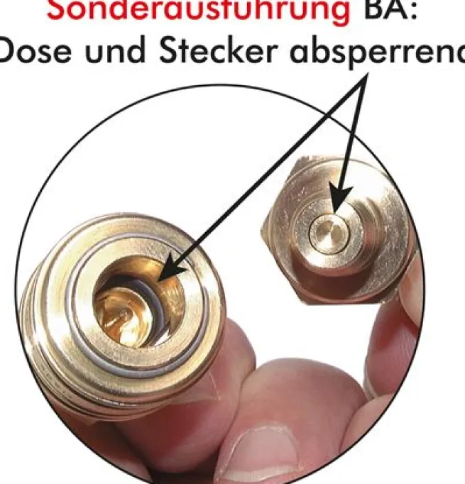 Kupplungsstecker (NW5) 8x6mm Schlauch, Messing, beidseitig absperrend