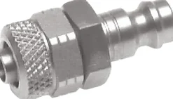 Kupplungsstecker (NW5) 6x4mm Schlauch, Messing vernickelt, Messing vernickelt