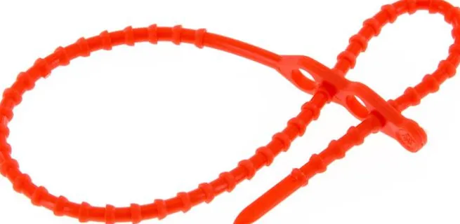 Lösbarer Kabelbinder, 320mm, 2 Befestigungsaugen, rot