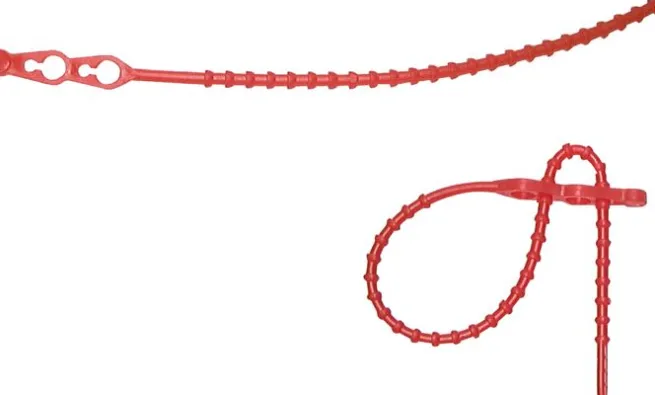 Lösbarer Kabelbinder, 320mm, 2 Befestigungsaugen, rot