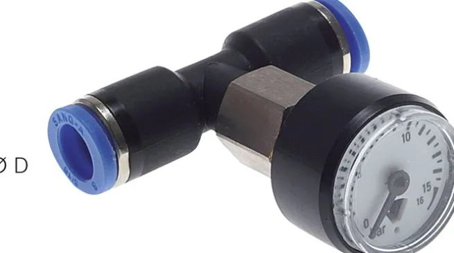 Manometer 0 - 16bar, 4mm Schlauch, IQS-Standard