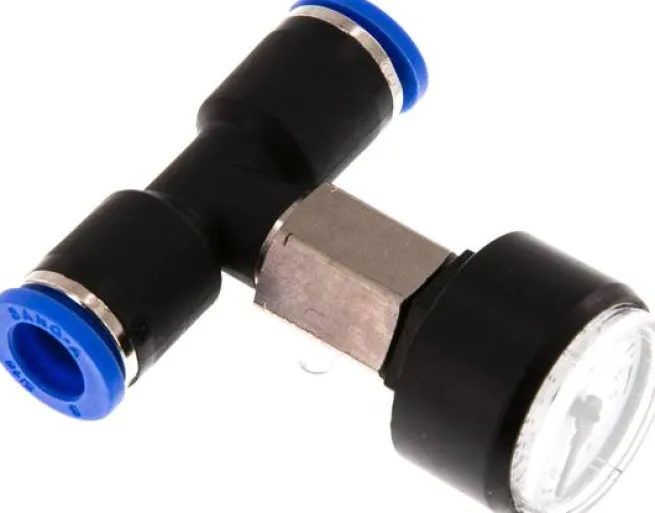 Manometer 0 - 16bar, 8mm Schlauch, IQS-Standard