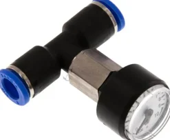 Manometer 0 - 10bar, 8mm Schlauch, IQS-Standard
