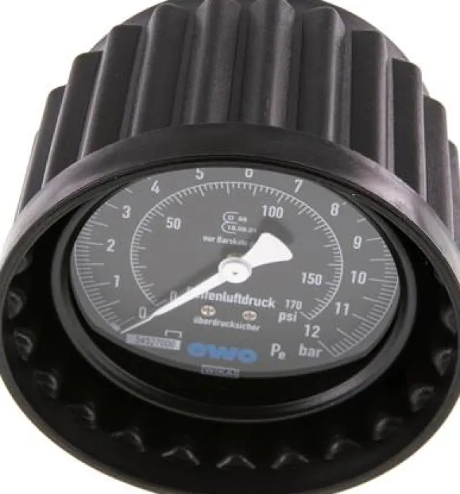 Manometer f. HRF 80mm, 0 - 12 bar, 15,9 mm Stutzen
