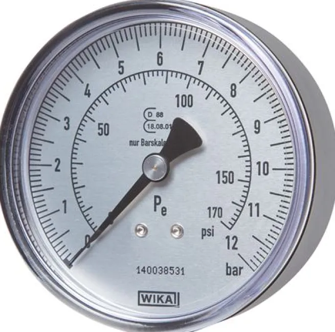 Manometer f. HRF 80mm, 0 - 12 bar, R 1/4"