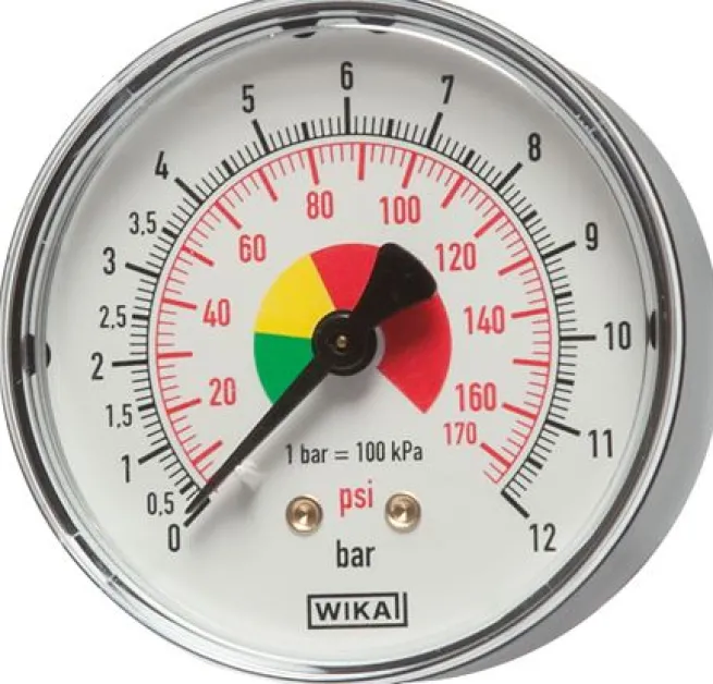Manometer f. HRF 63mm, 0 - 12 bar, R 1/4"