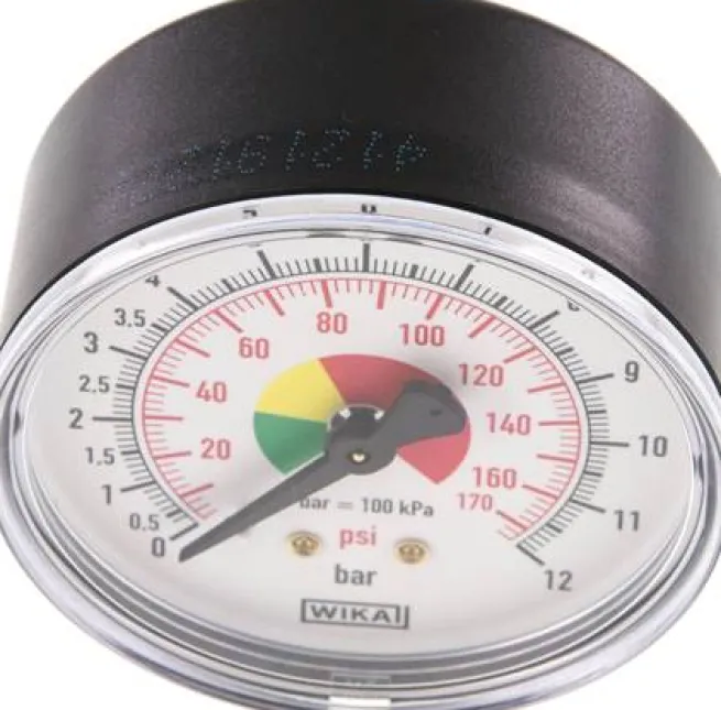 Manometer f. HRF 63mm, 0 - 12 bar, R 1/4"
