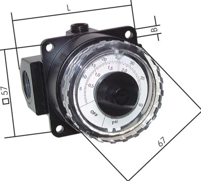 Manometerregler, G 2", 0 - 3 bar