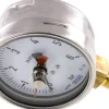 Manometer senkrecht (CrNi/Ms), 100mm, 0 - 6 bar, mit rückstellbarem Schleppzeiger
