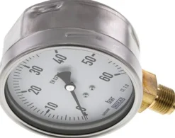 Manometer senkrecht (CrNi/Ms), 100mm, 0 - 60 bar