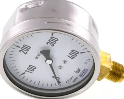 Manometer senkrecht (CrNi/Ms), 100mm, 0 - 400 bar