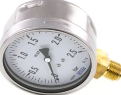 Manometer senkrecht (CrNi/Ms), 100mm, 0 - 2,5 bar