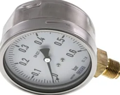 Manometer senkrecht (CrNi/Ms), 100mm, 0 - 0,6 bar
