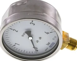 Manometer senkrecht (CrNi/Ms), 100mm, 0 - 4 bar