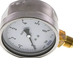 Manometer senkrecht (CrNi/Ms), 100mm, 0 - 6 bar