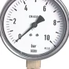 Manometer senkrecht (CrNi/Ms), 100mm, 0 - 1 bar