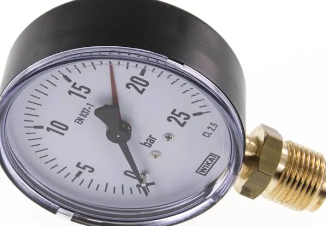 Manometer senkrecht, 80mm, 0 - 25 bar