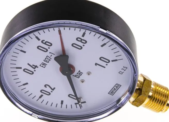 Manometer senkrecht, 100mm, 0 - 1 bar