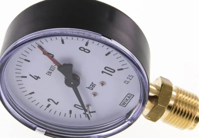 Manometer senkrecht, 80mm, 0 - 10 bar