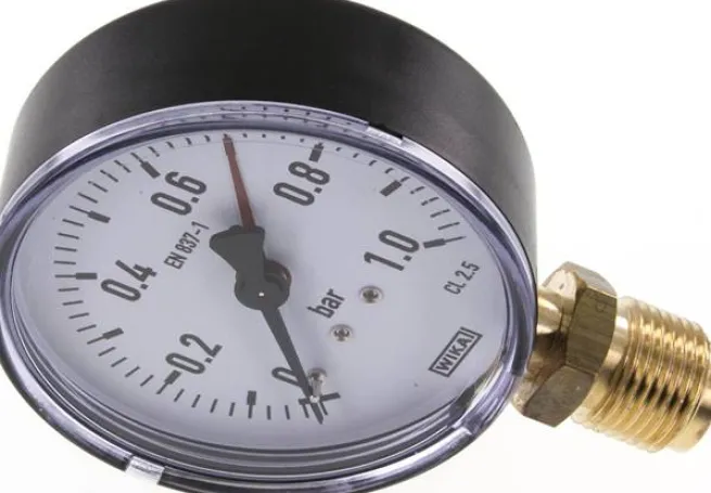 Manometer senkrecht, 80mm, 0 - 1 bar