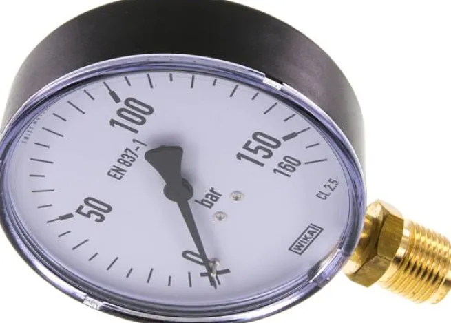Manometer senkrecht, 100mm, 0 - 160 bar