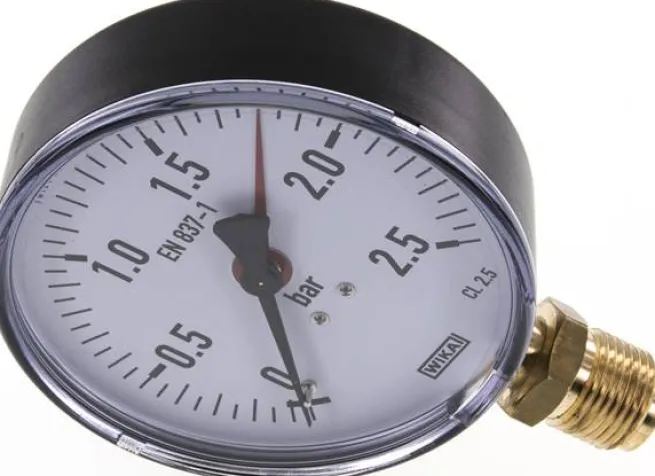 Manometer senkrecht, 100mm, 0 - 2,5 bar