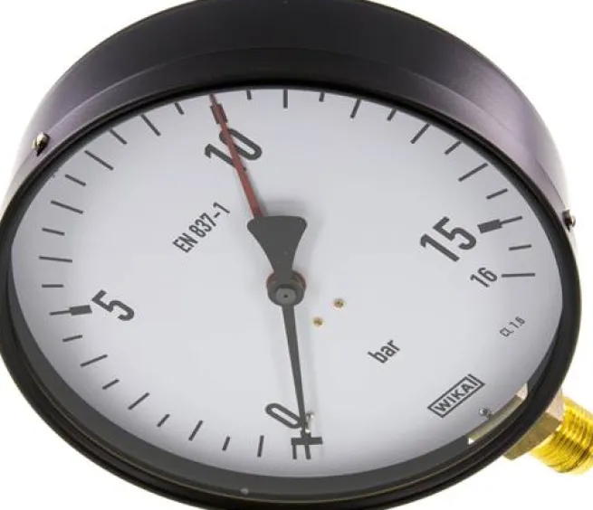 Manometer senkrecht, 160mm, 0 - 16 bar