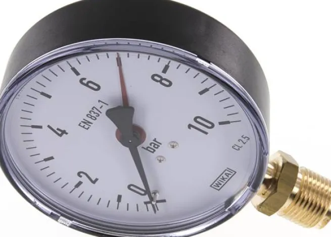 Manometer senkrecht, 100mm, 0 - 10 bar